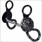 METALAB SANTA FE DAISY SNAFFLE HORSE BIT CLASSIC ANTIQUE FINISH ENGRAVED CONCHO