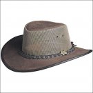 MEDIUM CONNER HANDMADE BC HATS COOL AS A BREEZE AUSTRALIAN LEATHER MOCHA MESH