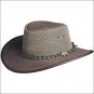 MEDIUM CONNER HANDMADE BC HATS COOL AS A BREEZE AUSTRALIAN LEATHER MOCHA MESH