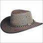 MEDIUM CONNER HANDMADE BC HATS COOL AS A BREEZE AUSTRALIAN LEATHER MOCHA MESH