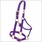 WEAVER PURPLE NYLON ORIGINAL ADJUSTABLE CHIN THROAT SNAP HALTER LARGE HORSE