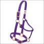 WEAVER PURPLE NYLON ORIGINAL ADJUSTABLE CHIN THROAT SNAP HALTER LARGE HORSE
