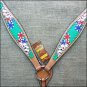 HILASON WESTERN LEATHER HORSE BREAST COLLAR HAND PAINT PLAYING CARDS GREEN