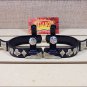 HILASON BLACK STEEL MEN SPURS ENGRAVED GERMAN SILVER TRIM WITH GAMBLER DESIGN