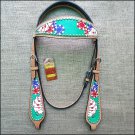 HILASON WESTERN LEATHER HORSE HEADSTALL BRIDLE HAND PAINT PLAYING CARDS GREEN