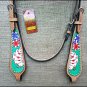 HILASON WESTERN LEATHER HORSE HEADSTALL BRIDLE HAND PAINT PLAYING CARDS GREEN