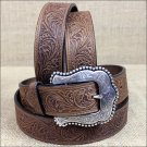 32 inch TONY LAMA BROWN LAYLA WESTERN LEATHER LADIES BELT WESTERN COWGIRL SHOW