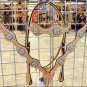 HILASON WESTERN LEATHER HORSE HEADSTALL BREAST COLLAR W/ BREAST CANCER CONCHO S0