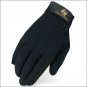09 SIZE HERITAGE SUMMER TRAINER HORSE RIDING EQUESTRIAN GLOVE LEATHER BLACK