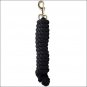 SHOWMAN BLACK BRAIDED COTTON 10 Feet HORSE LEAD ROPE WITH BRASS SNAP