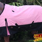 76" HILASON 1200D WINTER WATERPROOF POLY TURNOUT HORSE BLANKET PINK BLACK