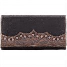AMERICAN WEST BANDANA JACKSON HOLE LADIES FLAP WALLET PURSE HAND BAG BLACK BROWN