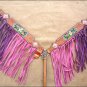 WESTERN LEATHER HORSE BRIDLE HEADSTALL BREAST COLLAR HAND PAINT FLORAL FRINGES