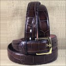 40 X 1 1/2" 3D BROWN MENS DRESS GATOR PRINT LEATHER BELT REMOVABLE BRASS BUCKLE
