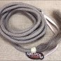 TAN 23ft WEAVER NYLON MECATE REIN w/ HORSE HAIR TASSEL and LEATHER POPPER