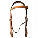 HILASON WESTERN LEATHER DRAFT HORSE BRIDLE HEADSTALL W/ REINS TAN