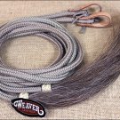TAN WEAVER TACK WESTERN NYLON SPLIT HORSE REINS WITH HORSEHAIR TASSEL