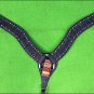HILASON WESTERN LEATHER HORSE HEADSTALL BRIDLE BREAST COLLAR BLACK RHINESTONES