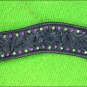 HILASON WESTERN LEATHER HORSE HEADSTALL BRIDLE BREAST COLLAR BLACK RHINESTONES