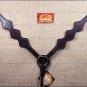 S902D NEW HILASON WESTERN LEATHER HORSE BREAST COLLAR DARK BROWN