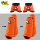 SML ORANGE RELENTLESS TREVOR BRAZILE FRONT REAR SPORT BELL BOOT 6 PACK HORSE