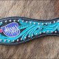 WESTERN LEATHER HAND TOOLED HAND PAINTED HORSE BRIDLE HEADSTALL BREAST COLLAR