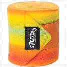 4 1/2" ORANGE YELLOW  WEAVER FASHION POLO FLEECE HORSE LEG WRAPS SET OF FOUR