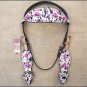 HILASON WESTERN LEATHER HORSE HEADSTALL BRIDLE COWHIDE PURPLE STONE