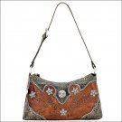 AW568 AMERICAN WEST ANTIQUE BROWN LEATHER LADIES SHOULDER HANDBAG PURSE
