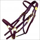 TUCKER STANDARD LARGE HORSE LEATHER HALTER BRIDLE BROWN BRASS HARDWARE SNAP