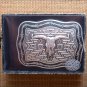 M&F WESTERN CRUMRINE STEER SKULL BARB WIRE BELT BUCKLE