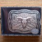 M&F WESTERN CRUMRINE STEER SKULL BARB WIRE BELT BUCKLE