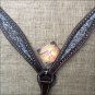HILASON WESTERN LEATHER HORSE BREAST COLLAR BROWN W/ SILVER INLAY