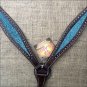 HILASON WESTERN LEATHER HORSE BREAST COLLAR BROWN W/ TURQUOISE INLAY