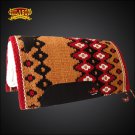 MADE IN USA HILASON WESTERN WOOL SHOCK BUSTER SADDLE BLANKET PAD CRIMSON BROWN
