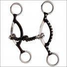 AH781 HILASON ANTIQUE BROWN SLIDING GAG HORSE BIT TWISTED WIRE SNAFFLE MOUTH