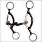 AH781 HILASON ANTIQUE BROWN SLIDING GAG HORSE BIT TWISTED WIRE SNAFFLE MOUTH