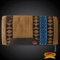 FE338-F HILASON WESTERN NEW ZEALAND WOOL SADDLE BLANKET BROWN TERQUOISE