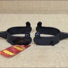 HILASON BLACK STEEL MEN RODEO SPURS 30 DEGREE OFFSET