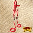 RED POLYPROPYLENE HORSE BROWBAND BRIDLE HEADSTALL SPLIT REINS BIT CURB CHAIN