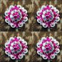 CN39 SET OF 4 HOT PINK CLEAR CRYSTAL 1-1/4in BERRY CONCHO RHINESTONE SADDLE TACK