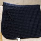 BLACK HILASON ENGLISH QUILTED CLASSIC DRESSAGE HORSE SADDLE PAD