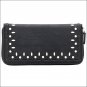 AMERICAN WEST BANDANA SIOUX ZIP AROUND LADIES WALLET SILVER SPOTS LACING