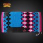 FE335-F HILASON WESTERN NEW ZEALAND WOOL HORSE SADDLE BLANKET PINK BLUE BLACK