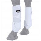 SMALL TOUGH 1 EXTREME VENTED FLEXIBLE HORSE LEG FRONT SPORT BOOTS PAIR WHITE