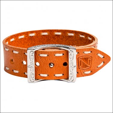 NOBLE OUTFITTERS CONTRAST STITCH ADJUSTABLE LEATHER BRACELET NATURAL TAN