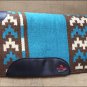 MADE IN USA FE204 TEAL BROWN HILASON WESTERN WOOL GEL SADDLE BLANKET PAD