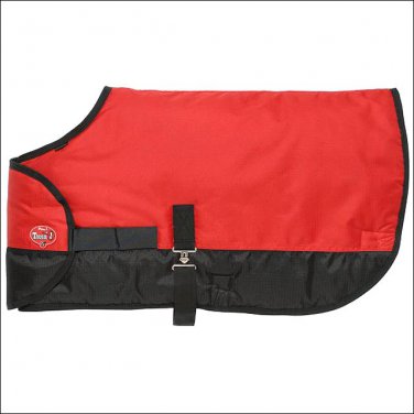 MEDIUM RED TOUGH-1 600D WATERPROOF POLY ADJUSTABLE FOAL WINTER HORSE BLANKET