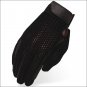 9 SIZE HERITAGE CROCHET RIDING GLOVES HORSE EQUESTRIAN BLACK