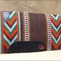 HILASON WESTERN NEW ZEALAND WOOL HORSE SADDLE BLANKET BROWN ORANGE DARK GREEN
